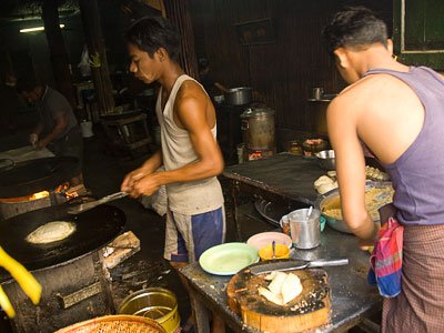 making paratha in rangoon