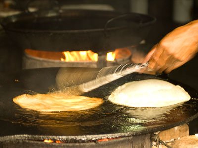 frying paratha